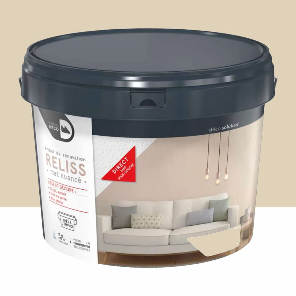 Enduit de rénovation Maison Déco Reliss Mat nuancé Laine - 15kgs