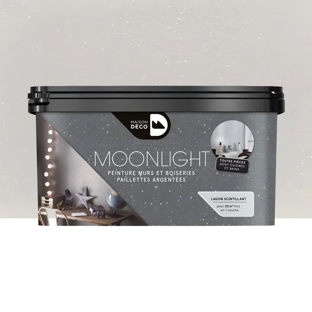 Peinture pailletée MAISON DÉCO Moonlight Lagon scintillant - 2L