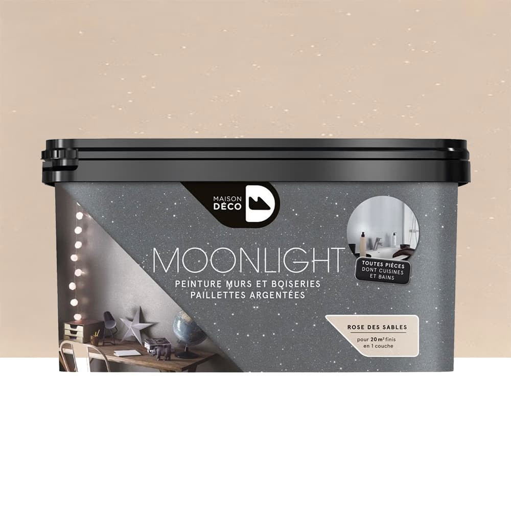 Peinture pailletée MAISON DÉCO Moonlight Rose des sables - 2L