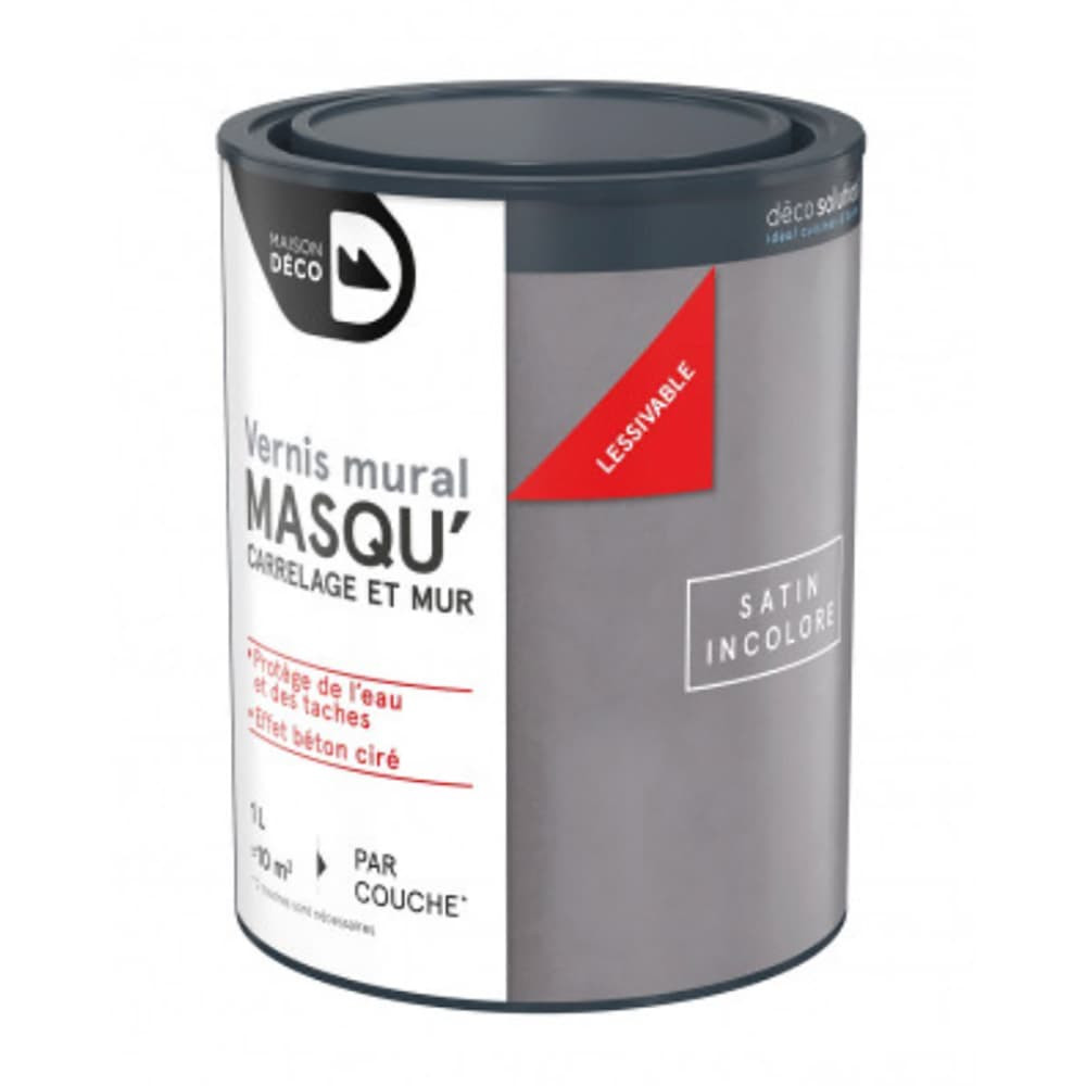 Vernis mural Maison Déco Masqu'Carrelage et mur Incolore satin - 1L