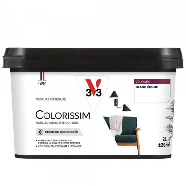 Peinture intérieure V33 Colorissim Velours Blanc Écume - 2L