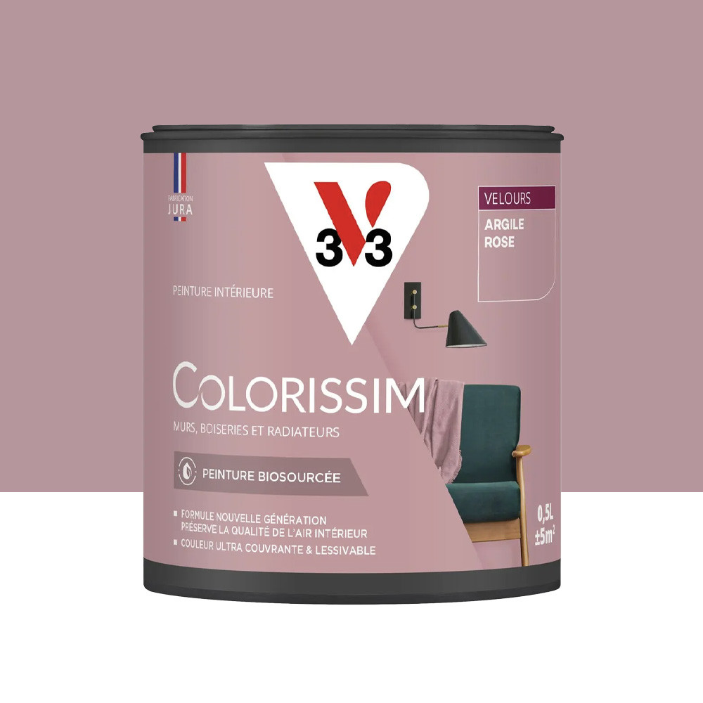 Peinture intérieure V33 Colorissim Velours Argile Rose - 0,5L
