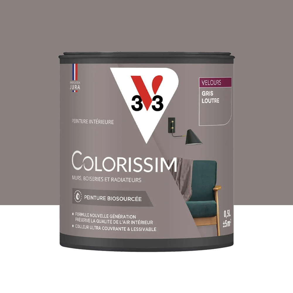 Peinture intérieure V33 Colorissim Velours Gris Loutre - 0,5L