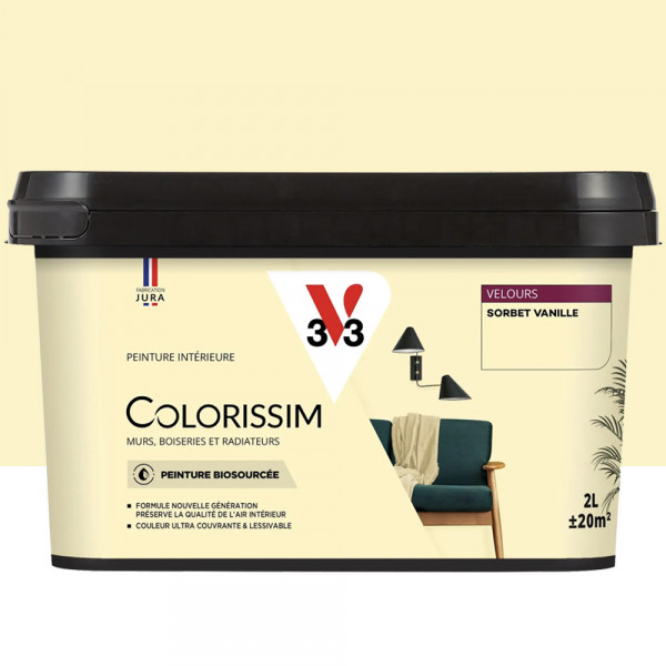Peinture intérieure V33 Colorissim Velours Sorbet Vanille - 2L