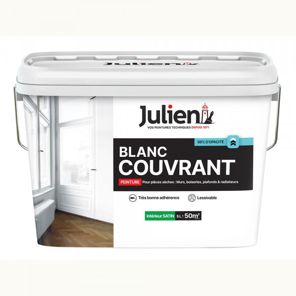 Peinture Murs Et Plafonds Julien Blanc Couvrant Satin - 5L