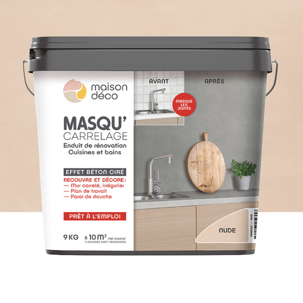 Enduit de rénovation Maison Déco Masq'Carrelage et Murs Nude - 9kgs