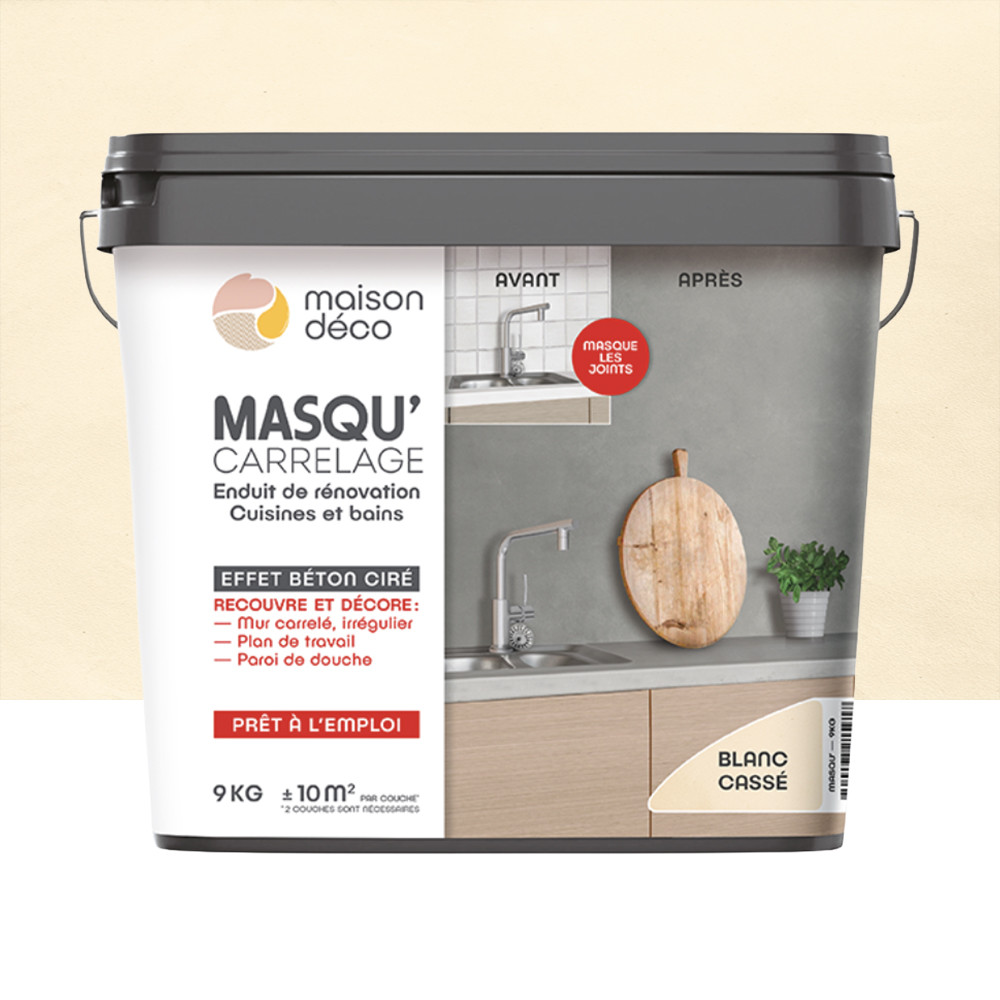 Enduit de rénovation Maison Déco Masq'Carrelage et Murs Blanc cassé - 9kgs