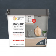 Enduit de rénovation Maison Déco Masq'Carrelage et Murs Bleu nuit - 9kgs