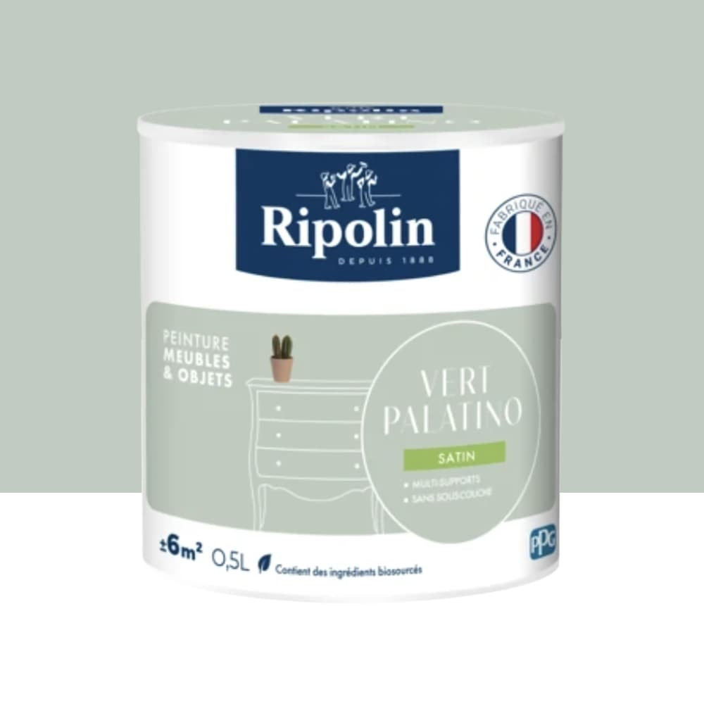 Peinture intérieure RIPOLIN Meubles & Objets Satin Vert palatino - 0,5L