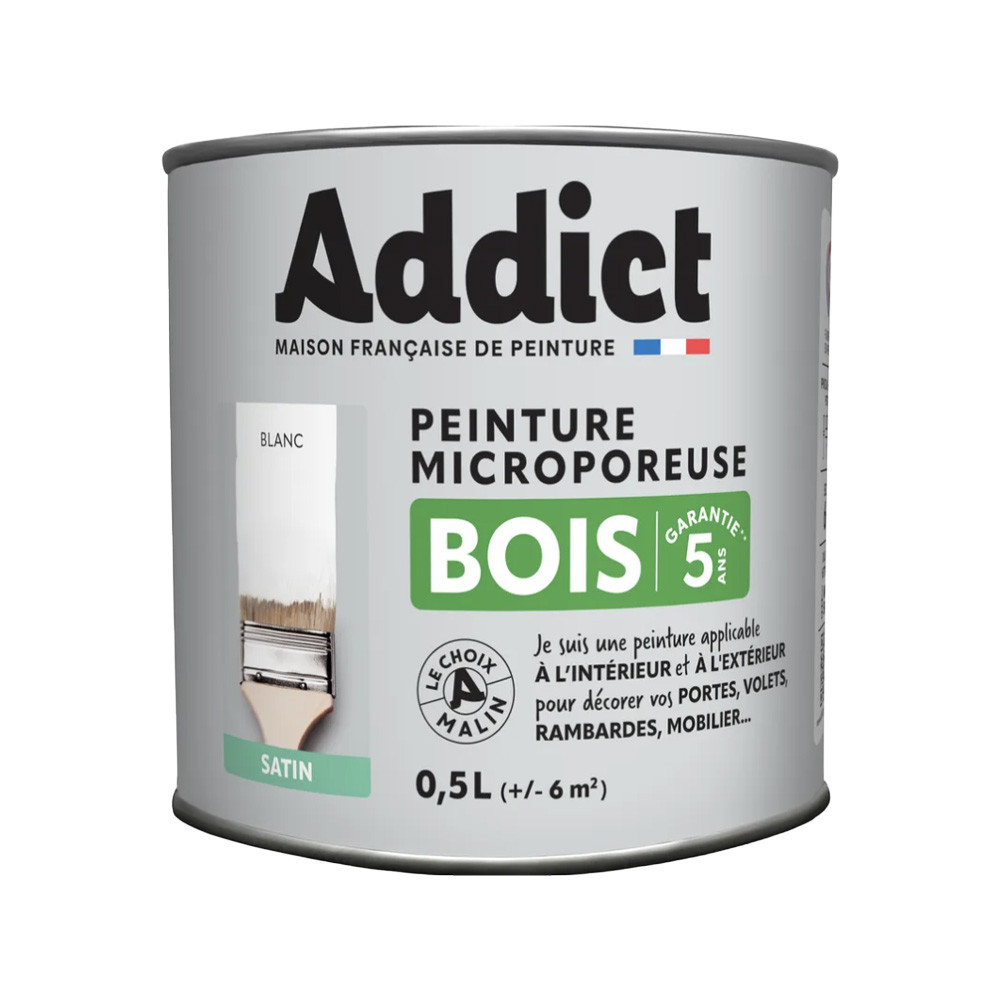 Peinture Bois Microporeuse Addict Blanc Satin