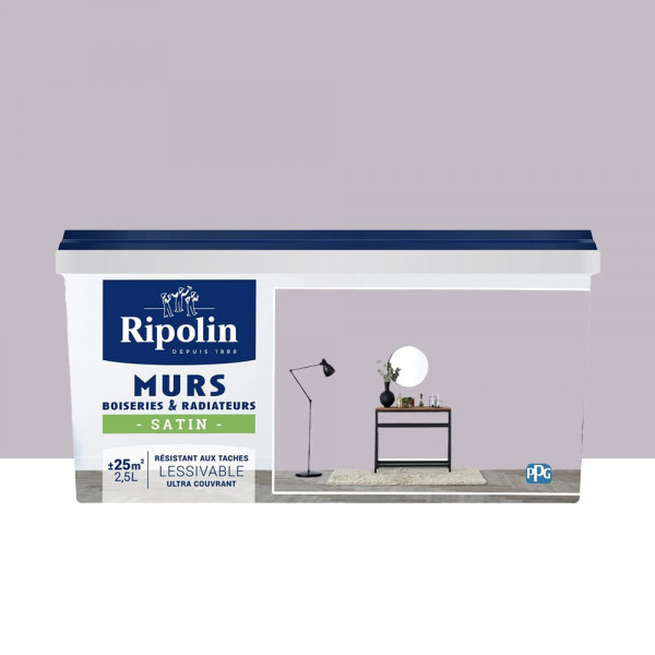 Peinture Murs, Boiseries, Radiateurs RIPOLIN Satin Mauve carex - 2,5L