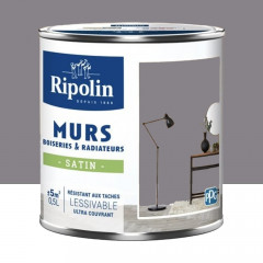 Peinture Murs, Boiseries, Radiateurs RIPOLIN Satin Violet faucon - 0,5L