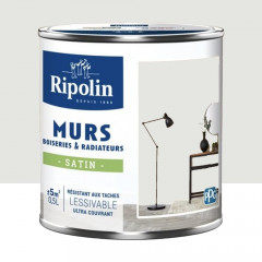 Peinture Murs, Boiseries, Radiateurs RIPOLIN Satin Gris fusain - 0,5L