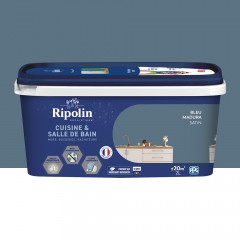 Peinture intérieure acrylique RIPOLIN Cuisine & Salle de bain Bleu madura - 2L