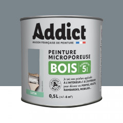 Peinture Bois Microporeuse Addict Gris Argent Satin