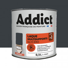 Laque Glycéro Multisupports Addict Gris Anthracite Brillant