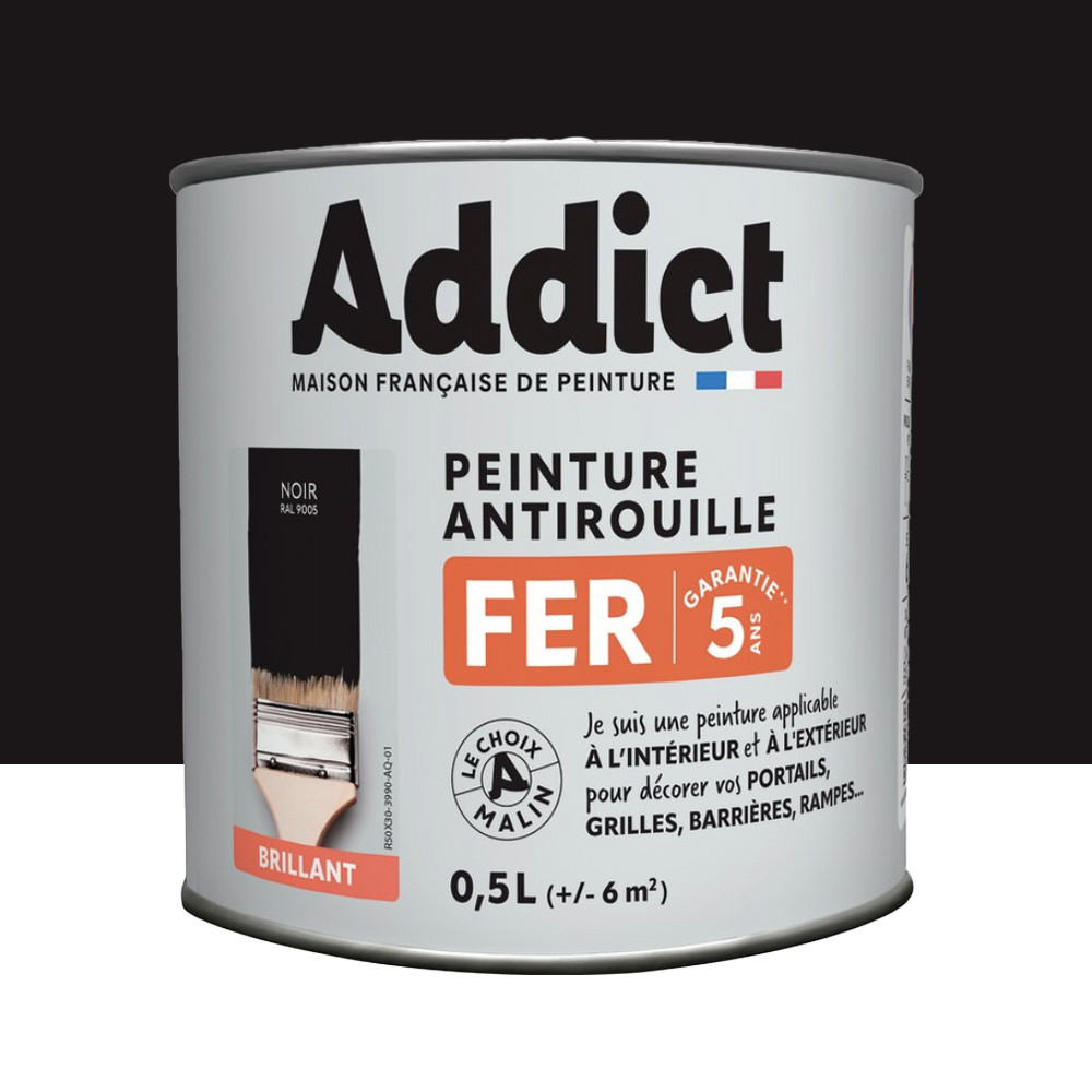 Peinture Fer Antirouille Addict Noir Brillant