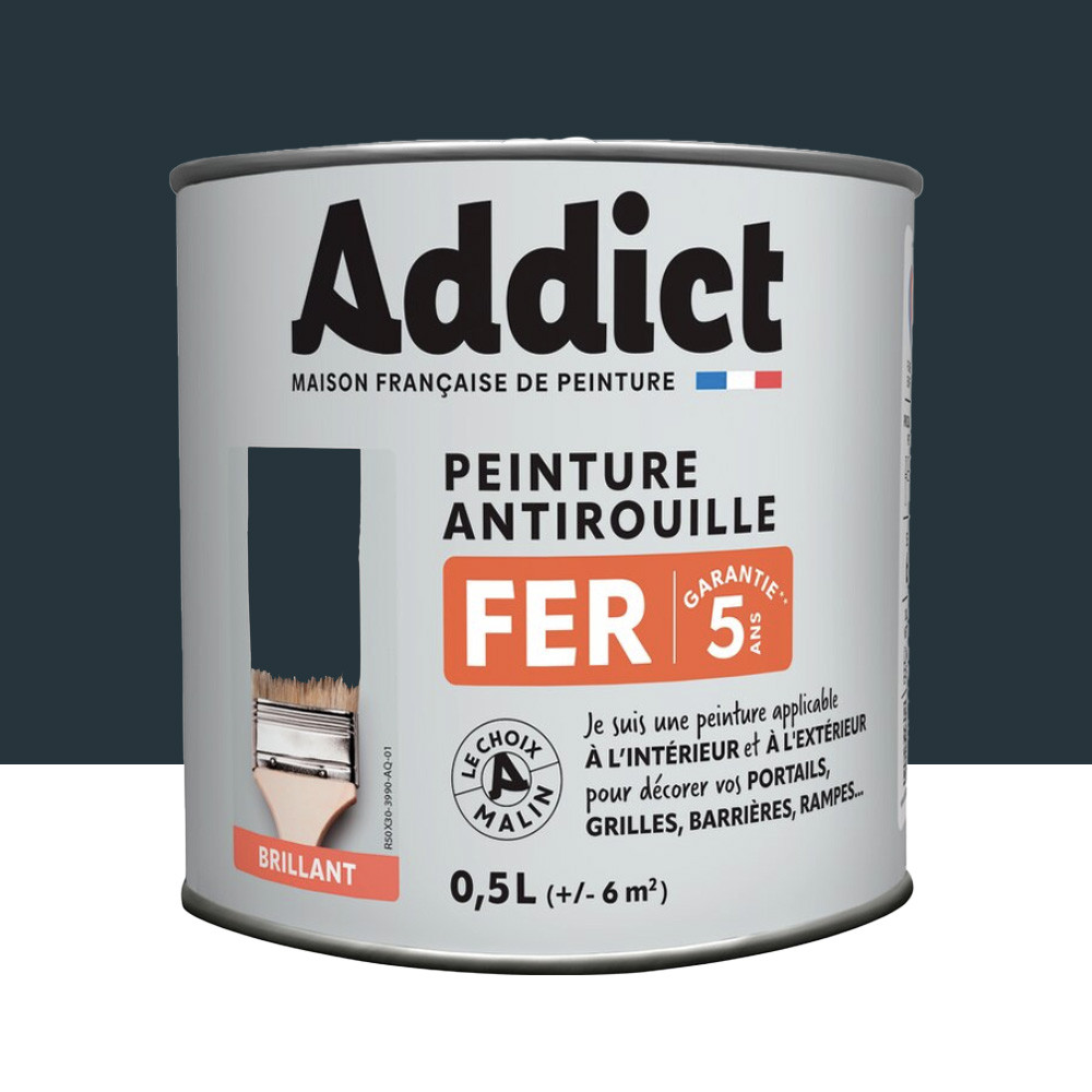 Peinture Fer Antirouille Addict Gris Anthracite Brillant