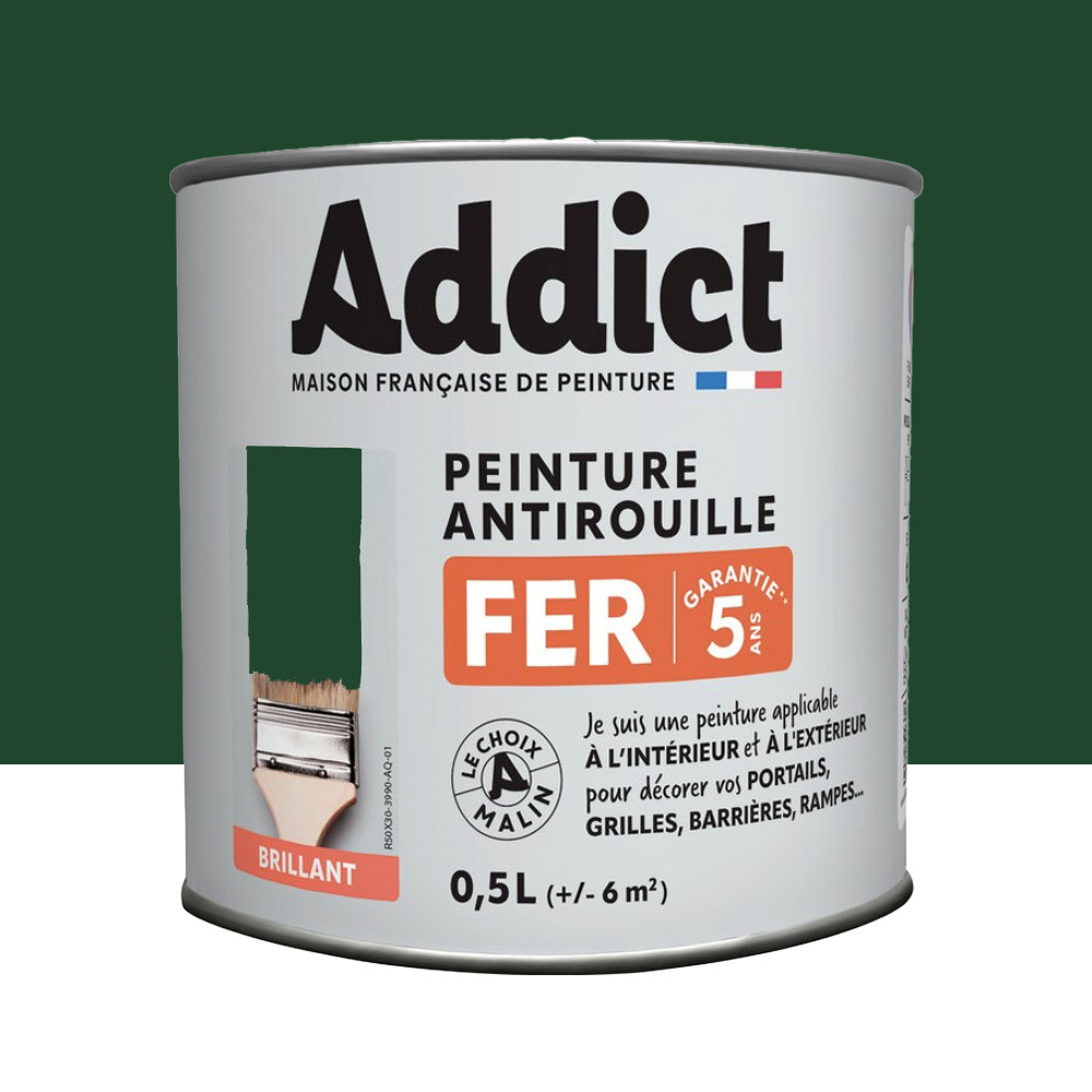 Peinture Fer Antirouille Addict Vert Mousse Brillant