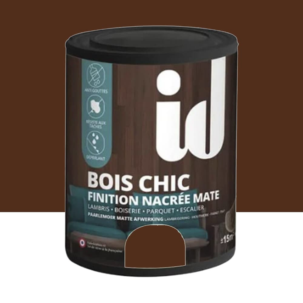 Lasure nacrée mate ID Bois Chic Agate brune n°4 - 1L
