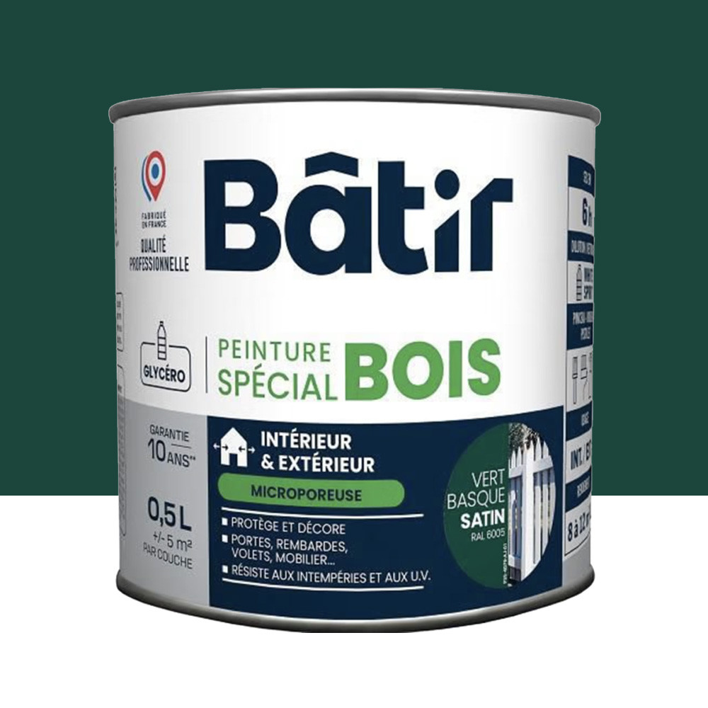 Peinture Spécial Bois BÂTIR Vert Basque