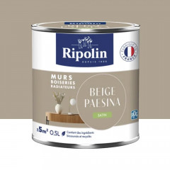 Peinture Murs, Boiseries, Radiateurs RIPOLIN Satin Beige paesina - 0,5L
