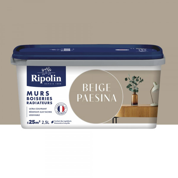 Peinture Murs, Boiseries, Radiateurs RIPOLIN Satin Beige paesina - 2,5L
