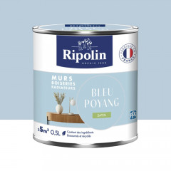 Peinture Murs, Boiseries, Radiateurs RIPOLIN Satin Bleu poyang - 0,5L