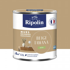 Peinture Murs, Boiseries, Radiateurs RIPOLIN Satin Beige tawana - 0,5L