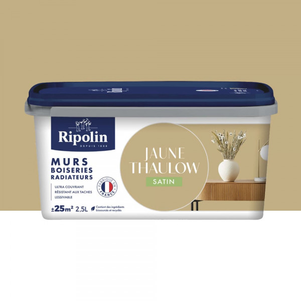 Peinture Murs, Boiseries, Radiateurs RIPOLIN Satin Jaune thaulow - 2,5L
