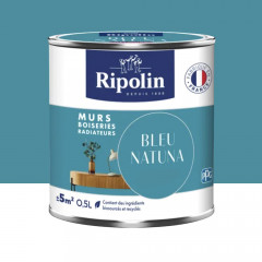 Peinture Murs, Boiseries, Radiateurs RIPOLIN Satin Bleu natuna - 0,5L