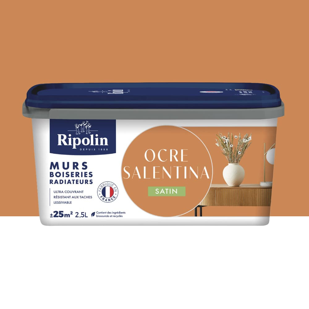 Peinture Murs, Boiseries, Radiateurs RIPOLIN Satin Ocre salentina - 2,5L