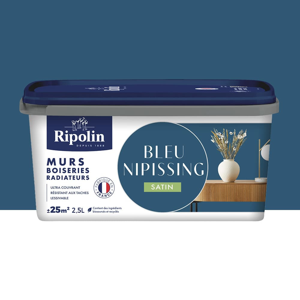 Peinture Murs, Boiseries, Radiateurs RIPOLIN Satin Bleu nipissing - 2,5L