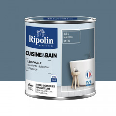 Peinture acrylique Cuisine & Bain RIPOLIN Bleu madura - 0,5L