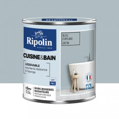 Peinture acrylique Cuisine & Bain RIPOLIN Bleu cupcake - 0,5L