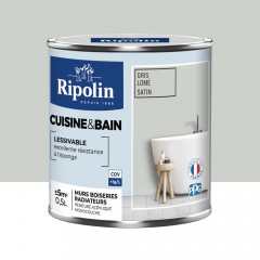 Peinture acrylique Cuisine & Bain RIPOLIN Gris lomé - 0,5L