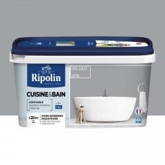 Peinture acrylique Cuisine & Bain RIPOLIN Gris galet - 2L