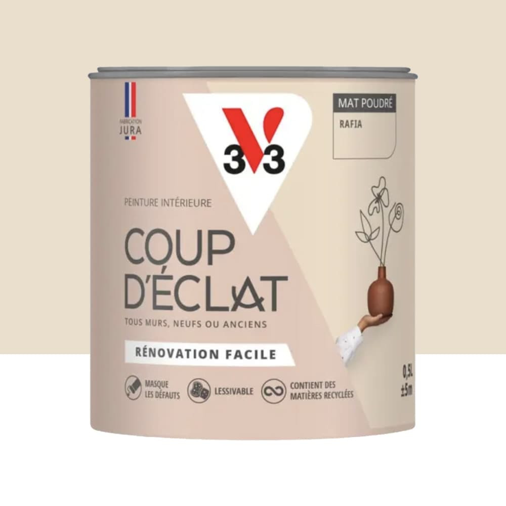 Peinture murs & plafonds V33 Coup d'éclat Rafia - 0,5L