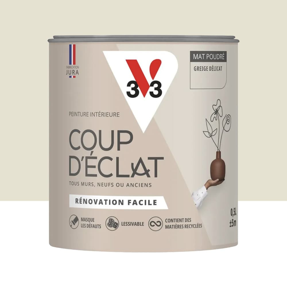 Peinture murs & plafonds V33 Coup d'éclat Greige délicat - 0,5L
