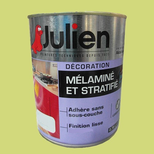 Peinture acrylique Mélaminé et Stratifié Julien Vert Pomme 0,75L Brillant