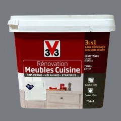 V33 Rénovation Meubles Cuisine (Bois vernis-Mélaminés-Stratifiés) Brillant Carbonate