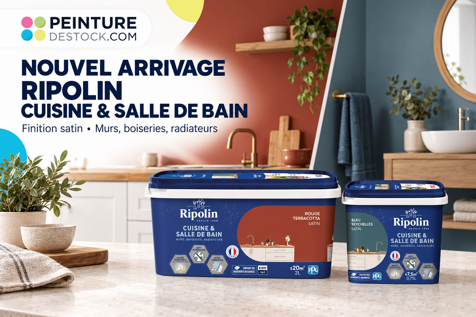 Peinture Ripolin Cuisine & Salle de Bain : nouvel arrivage satin